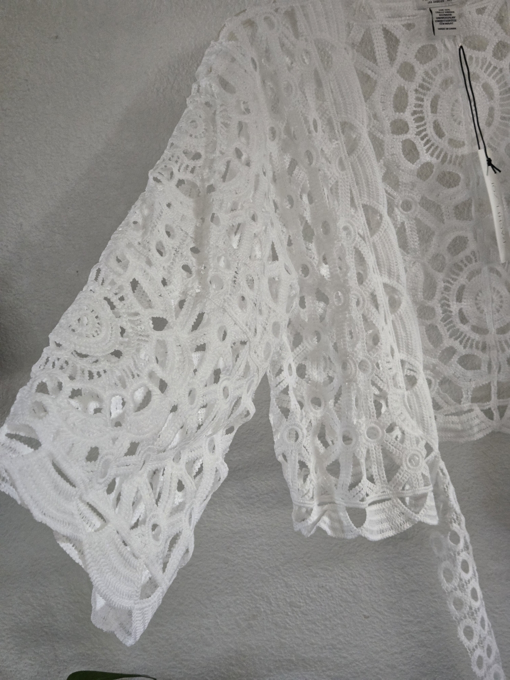 Rachel Zoe White Crochet Tie-Front Cardigan - Picture 7 of 9